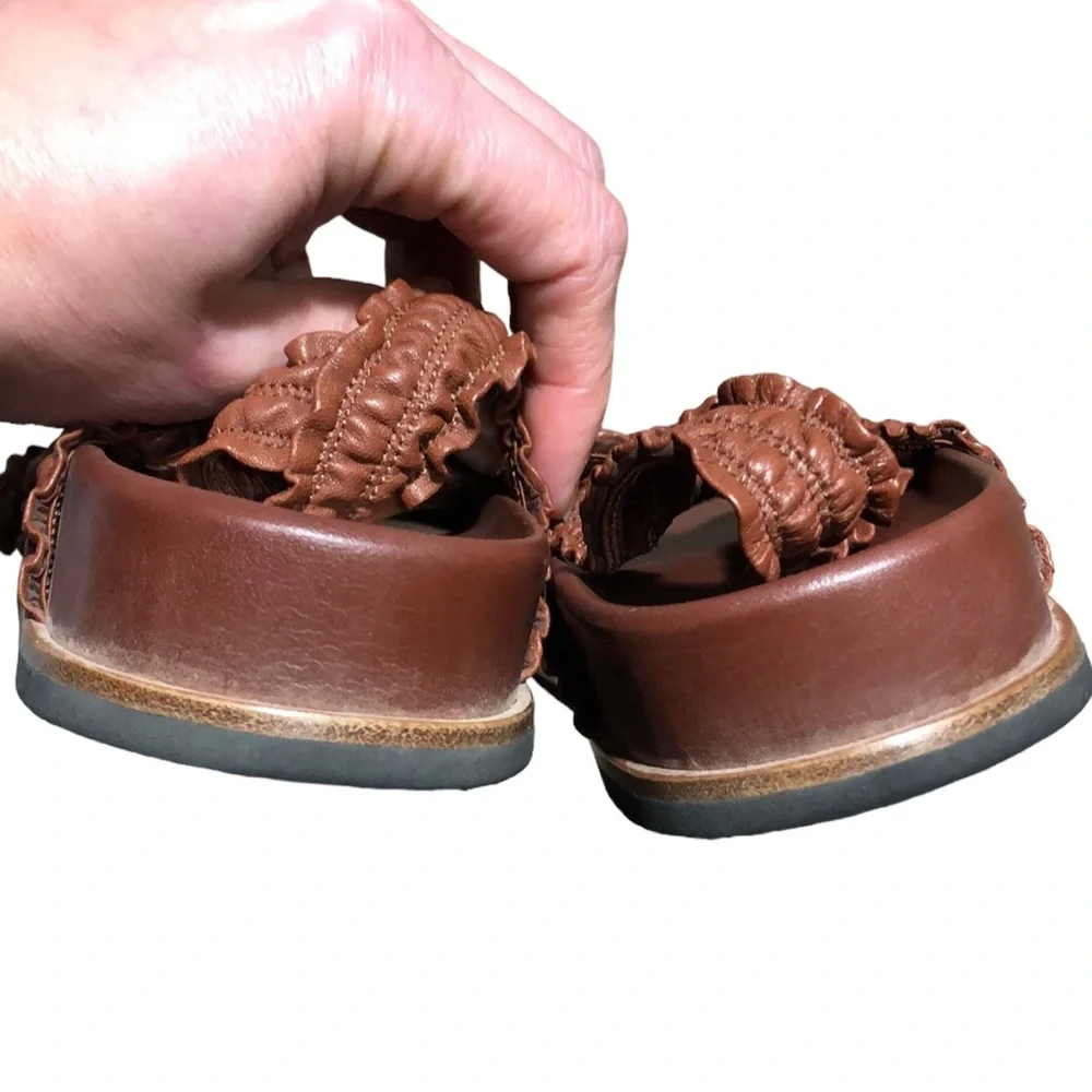 RAG & BONE | Women’s Bailey Brown Leather Stretch Cross-Strap Sandals size 6